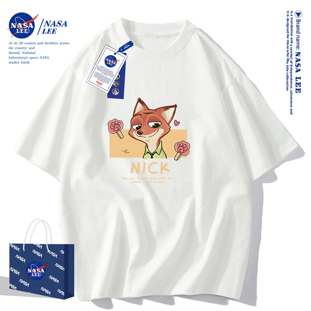 Nasa Áo Thun cotton Tay Ngắn Dáng Rộng Thời Trang Mùa Hè，Áo đôi nam nữ unisex 2024 Phong cách mới