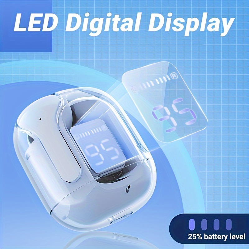 Tws Tai Nghe Nhét Tai s8 bluetooth Không Dây 5 Màu Trong Suốt Với Màn Hình Kỹ Thuật Số Giảm Tiếng Ồn Tích Hợp mic senbenbao