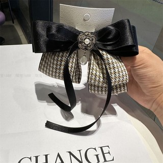 Hàn Quốc Houndstooth Nơ Kẹp Tóc Cho Nữ Phong Cách Frence Kim Cương Giả Ngọc Trai Mặt Dây Chuyền Top Kẹp Với Mùa Xuân Kẹp Mũ Phụ Kiện