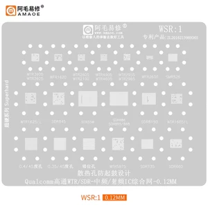 AMAOE WSR1 BGA Reballing Stencil IF RF IC Tin Trồng Lưới Qualcomm WTR / SDR Chip Tích Hợp Lưới Thép Hàn Làm Lại Sưởi