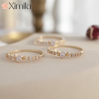 ❤ Hàng Mới Về Mới Nhẫn Hở Hình Mặt Trăng Nhỏ Màu Bạc Sang Trọng Phong Cách Nhật Bản Cho Nữ