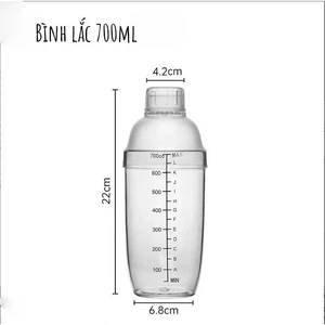 Bình lắc shaker nhựa dày (đủ cỡ)
