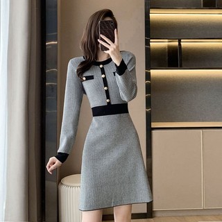Đầm Dài Tay Thời Trang Mùa Thu 2023 Phong Cách Pháp Cho Nữ