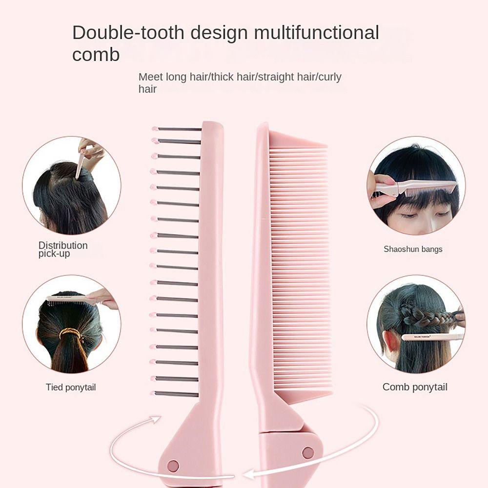 Lược chải tóc BAMBOOB, Chăm sóc răng dày đặc cho Lược đuôi ngựa tóc xoăn, Salon lược cắt tóc màu hồng dày tiện lợi
