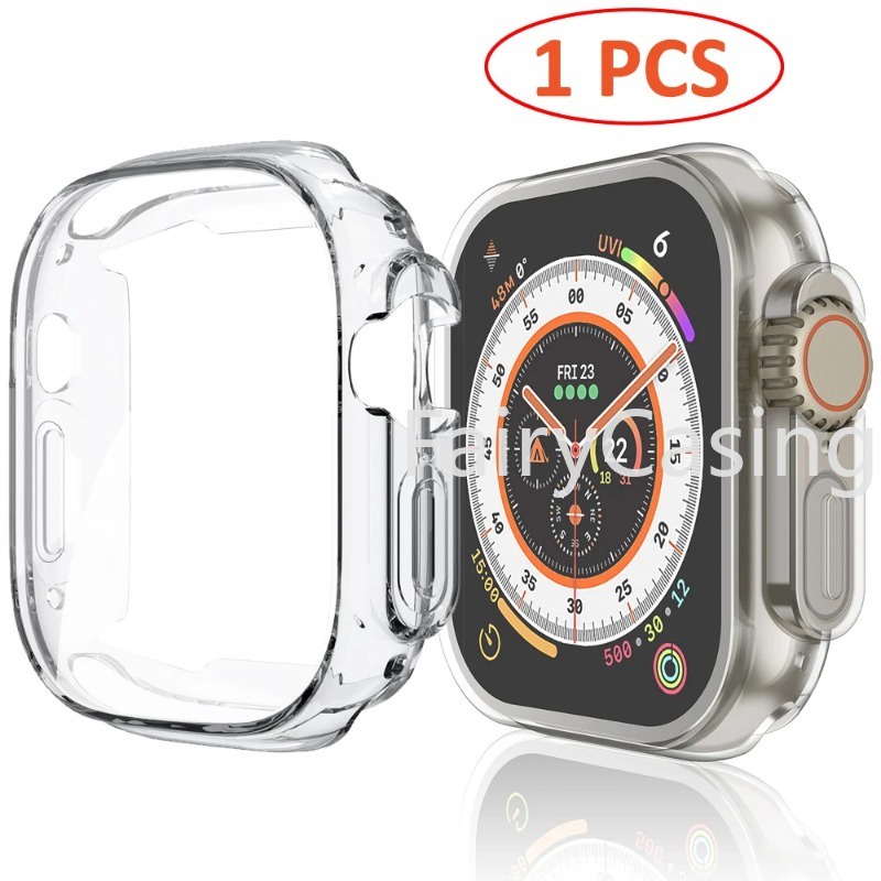 Ốp Trong SuốT BảO Vệ MàN HìNh Cho ĐồNg Hồ Apple Watch Ultra 2 49MM Series 9 41mm 45mm 8 7 SE 6 5 4 3 2 44MM 40MM 42mm 38mm