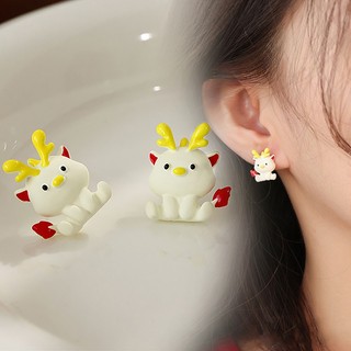 Bông Tai Hình Rồng Năm Mới Màu Đỏ Sang Trọng