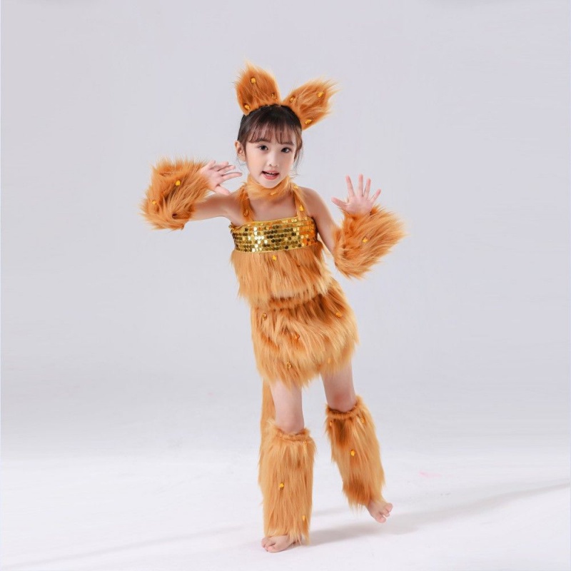 💕Chỗ💕 Quần Áo Trẻ Em Động Vật Múa Trang Phục Quần Áo Cho Bé Gái 3 Đến 14 Tuổi Mèo Ba Tư Trang Phục Mới Lạ Halloween Giáng Sinh