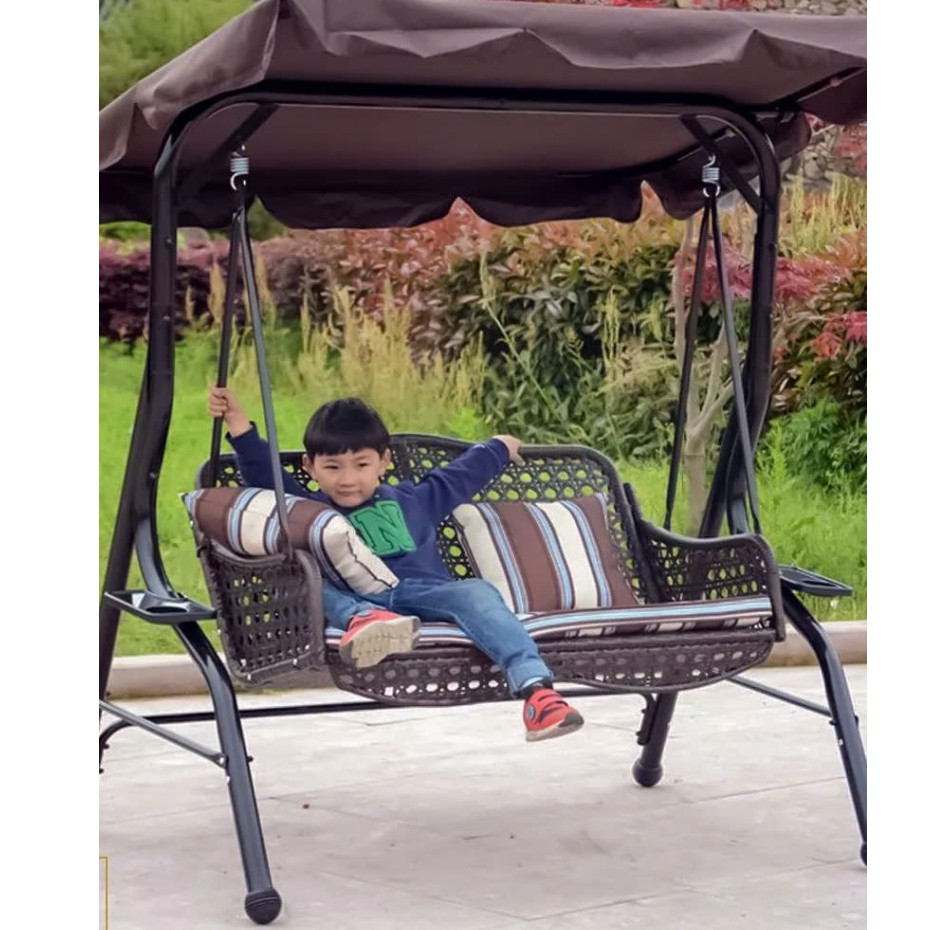 Mẫu Xích đu Ngoài trời Sắt Sơn Tĩnh Điện nhập khẩu Ngoài hình đẹp mịn Màu sắc nhôm đồng bắt mắt Xích đu ngoài trời XD01