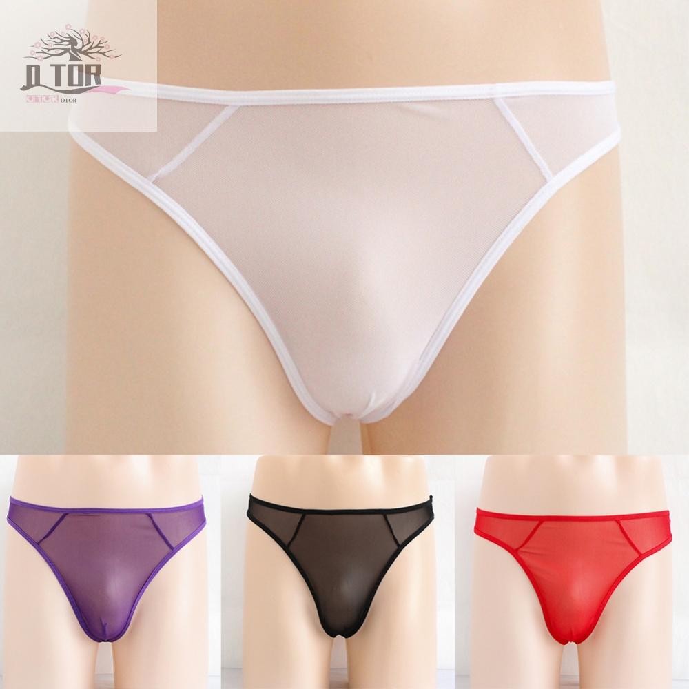 Quần lót nam Sheer Mesh Thong dành cho nam T Back Low Rise Briefs có thiết kế túi