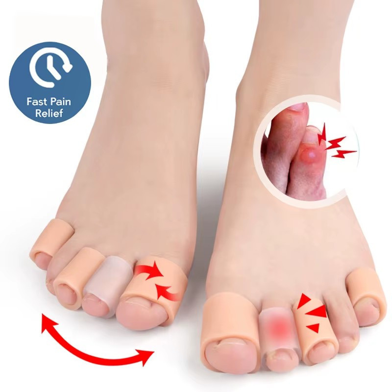 [Đặc sắc] Vỏ bảo vệ ngón chân silicon - Dụng cụ tách ngón chân chân - Bảo vệ ngón tay cái - Tay áo làm móng giảm đau - Phụ kiện chăm sóc ngón tay chân - Co giãn, ngăn ngừa vỉ, chống mài mòn
