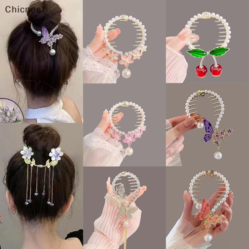 [Chc] Ngọc Trai Mới Kim Cương Giả sel Hạt Vuốt Tóc Đuôi Ngựa Khóa Nữ Hàn Quốc Thanh Lịch Kẹp Tóc Phụ Kiện Tóc [VN]