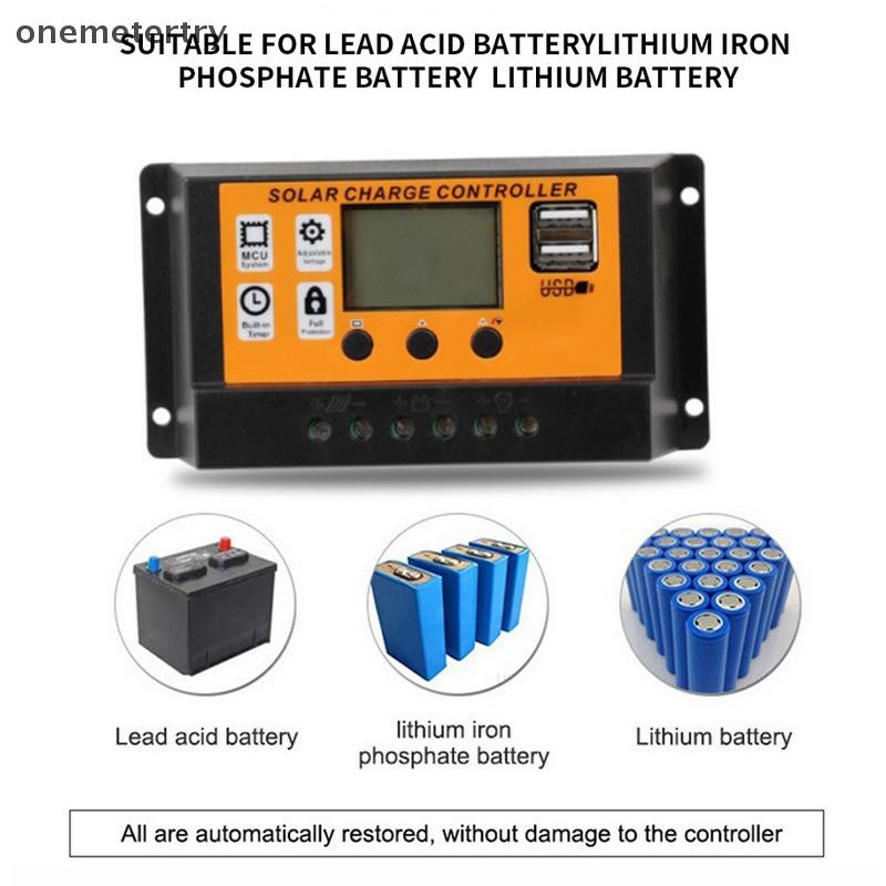 Em LCD Bộ điều khiển năng lượng mặt trời 12V / 24V 30A 20A 10A Bộ điều chỉnh sạc năng lượng mặt trời Bộ sạc pin PWM Màn hình LCD USB kép 5V 2.5A Đầu ra MOS n