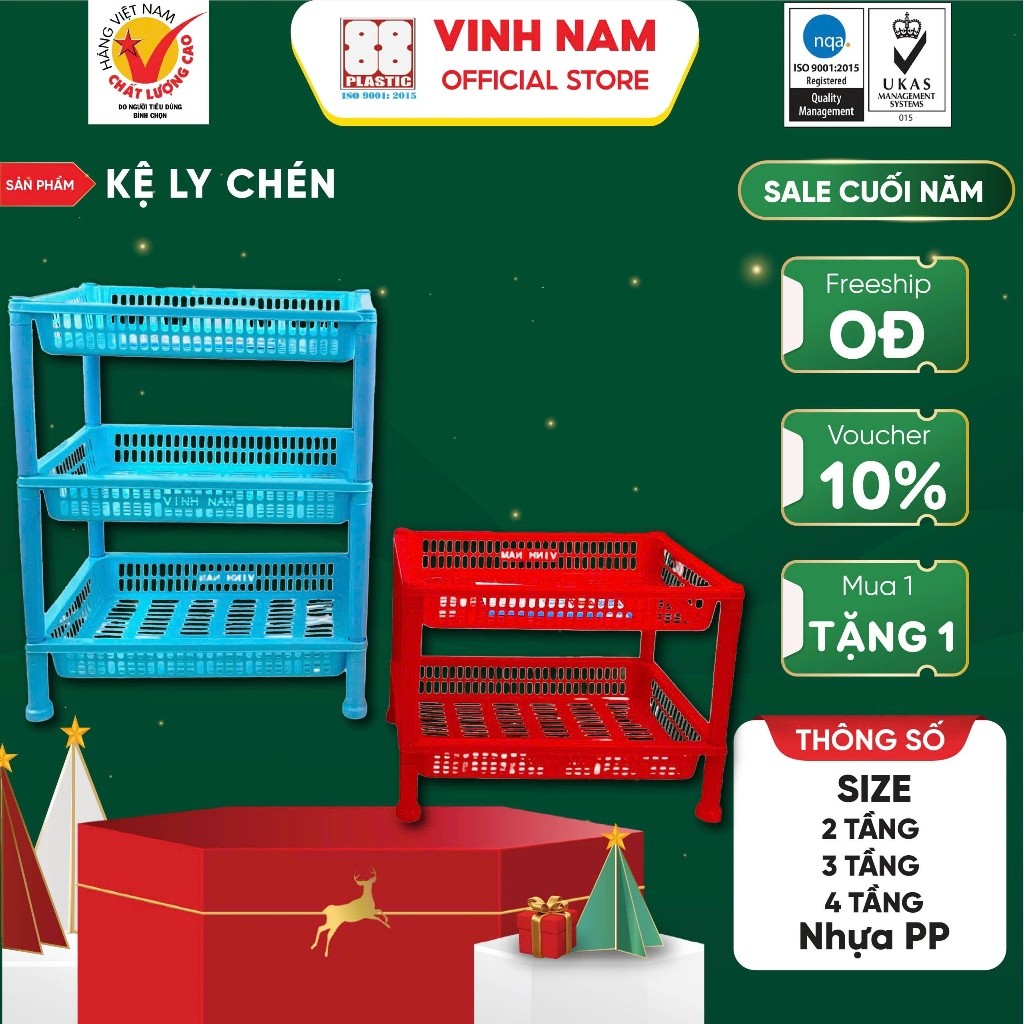 Kệ Ly Chén Nhiều Tầng Vinh Nam Plastic Kệ Úp Chén Bát Đựng Đồ Đa Năng Nhựa PP Mã 400 - 401 - 402