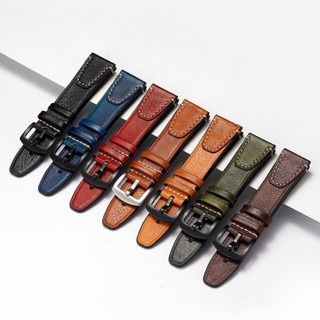 Dây Đồng Hồ Đeo Tay Chất Liệu Da Bò 20mm 22mm Phong Cách vintage Dành Cho Nam Và Nữ