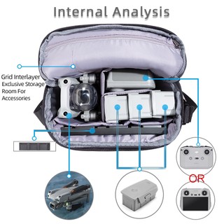 Túi lưu trữ đeo vai màu đen di động cho DJI NEO / Air 2s / Mini 2 / 3 / 4 – hộp đựng DJI Air 2s – đeo chéo vai