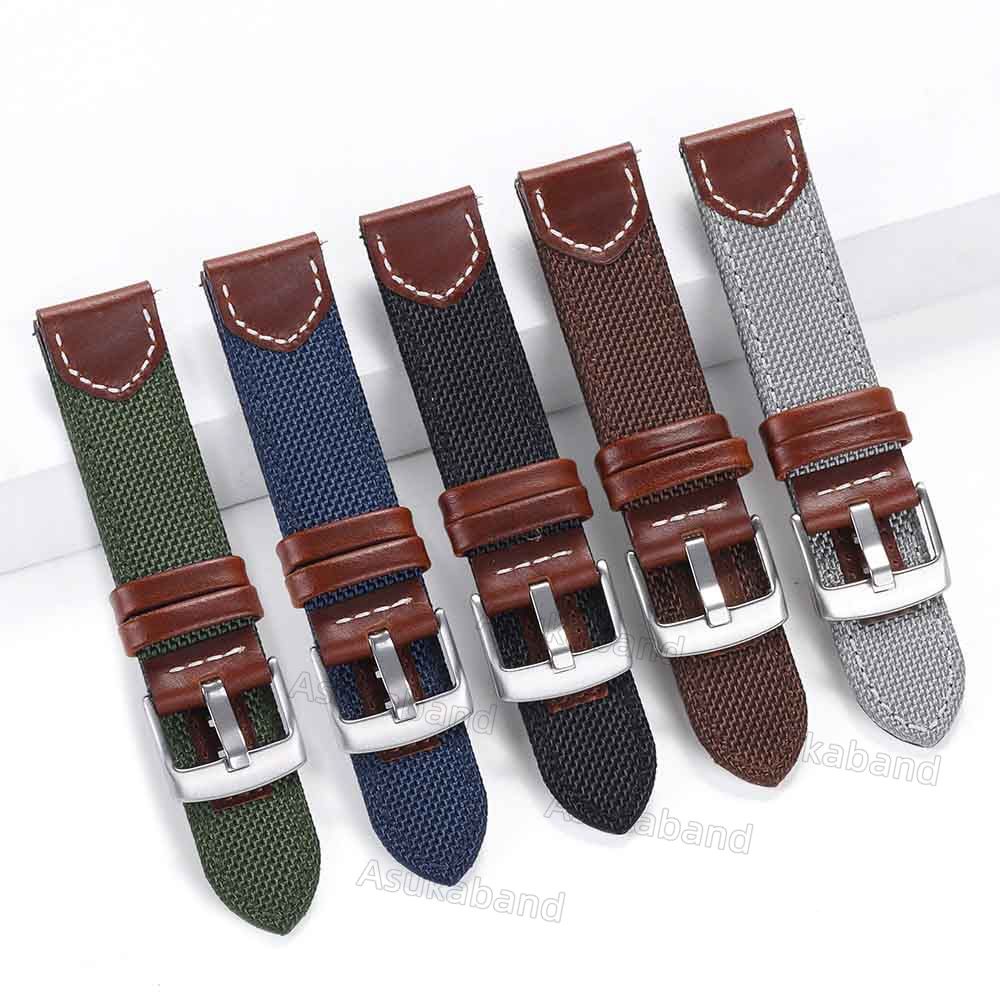 Dây Đeo Đồng Hồ Bằng Vải denim Và Da Thật 20mm 22mm y2k Tháo Gỡ Nhanh Phong Cách Cao Bồi Cổ Điển Cho Nam Và Nữ