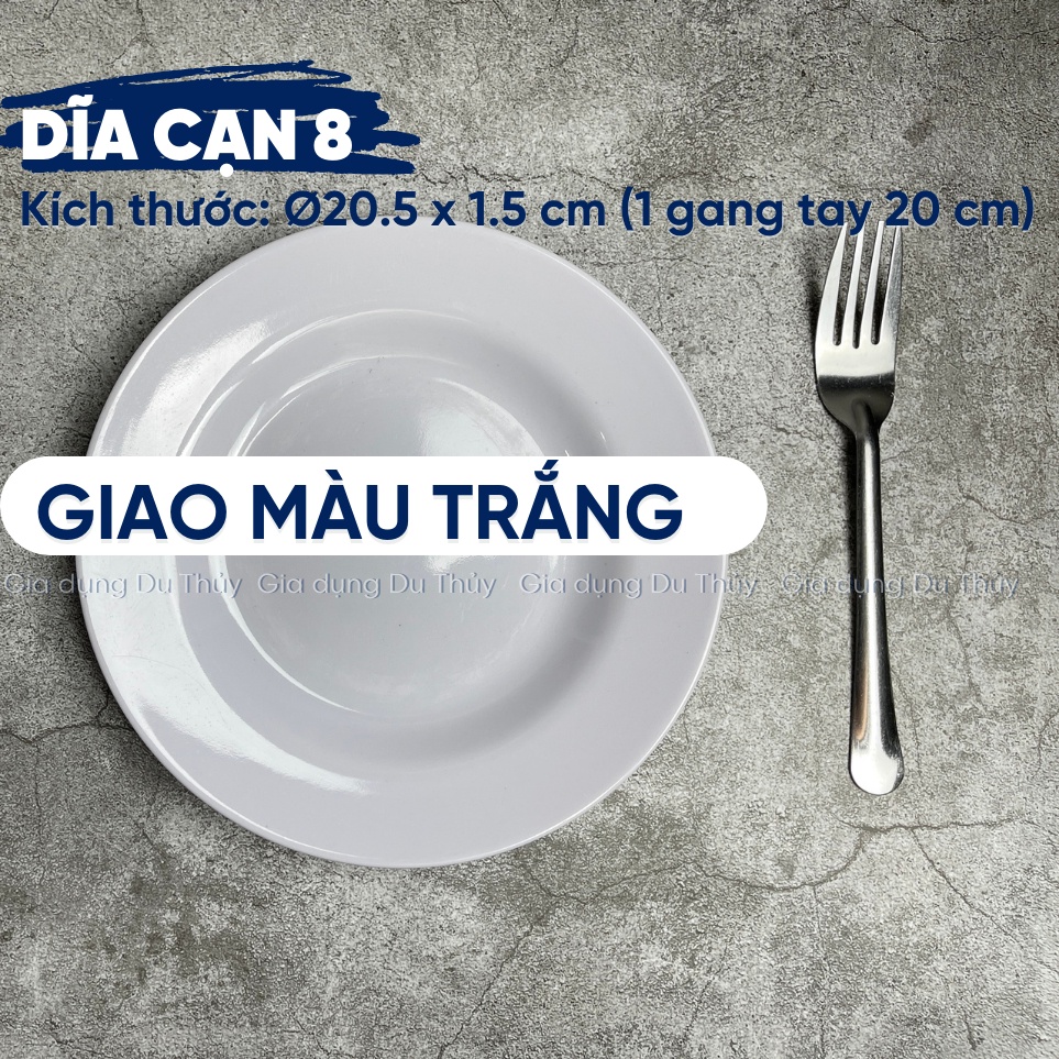 Dĩa Nhựa Melamine Tròn Cạn, Dĩa Cơm Sườn Màu Trắng, Vàng, Xanh Chất ...