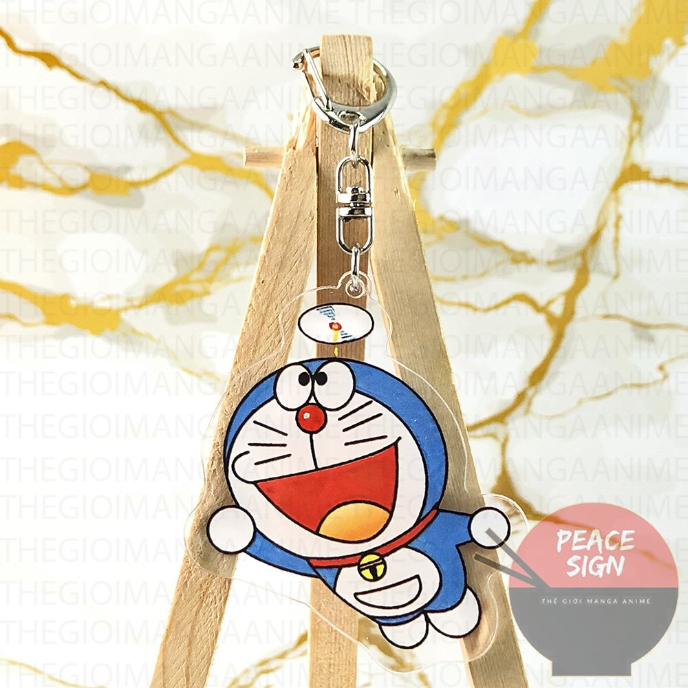 ( Mica trong acrylic) Móc khóa Doraemon Chú mèo máy đến từ tương lai in hình anime chibi