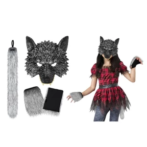 XGB Halloween Sói Trang Phục Sói Sói Đuôi Găng Tay Động Vật Trang Phục Phụ Kiện