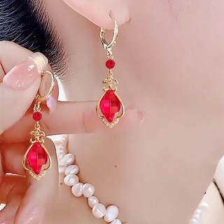 Mới Khuyên Tai Cao Cấp Thiết Kế Độc Đáo Sang Trọng Màu Đỏ Cá Tính