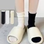 Set 2 Đôi Vớ Lụa Mỏng Cao Cổ, Tất Màu Trơn Cổ Nhún Phong Cách Hàn Quốc QiQiShop