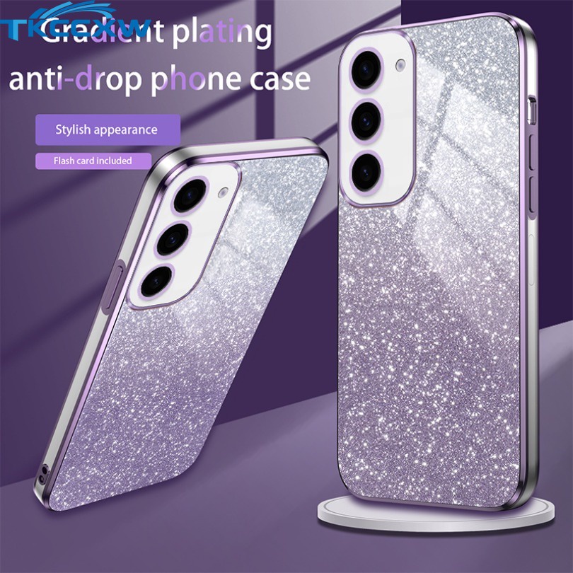 Ôp Điện Thoại Dẻo Trong Suốt Tráng Gương Lấp Lánh Sang Trọng Cho samsung galaxy s20 s21 s23 fe s20 s21 s23 plus ultra Ốp