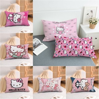 Vỏ gối hình chữ nhật Hello Kitty Vỏ gối Sofa bằng vải Polyester in một mặt Trang trí nhà cửa (Không có lõi)