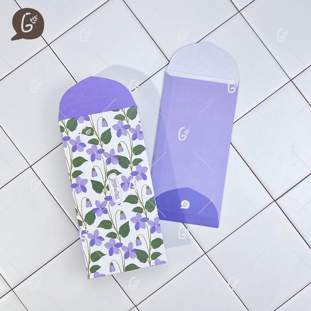 Bao lì xì tết 2025 Gác Xép hoa văn họa tiết vintage chất liệu Kraft Nhật nhập khẩu - Mã GX028