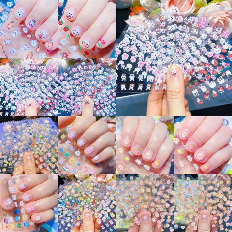 Combo 30 Set Miếng Dán Trang Trí Móng Tay Chống Thấm Nước Nhiều Chủ Đề Hình Thỏ Hoạt Hình Dễ Thương Dành Cho Bé Yêu
