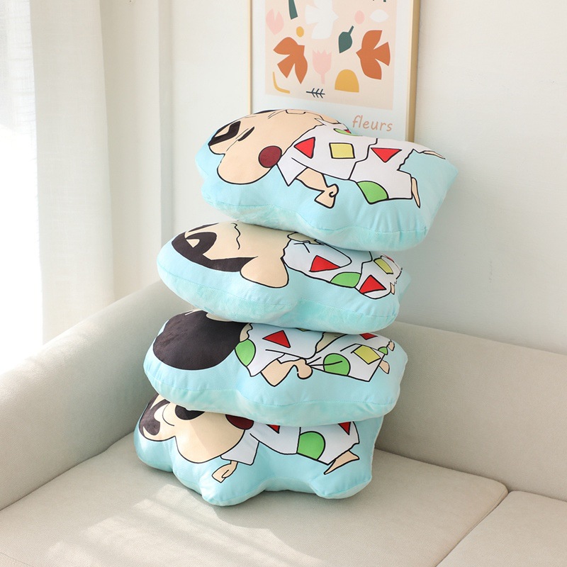 Siy7 Crayon Shin-chan Anime Gối Chăn 2 Trong 1 Mềm Đệm Sang Trọng Búp Bê Đồ Chơi Ngủ Gối Văn Phòng Sinh Viên Kid Trang Trí Nhà