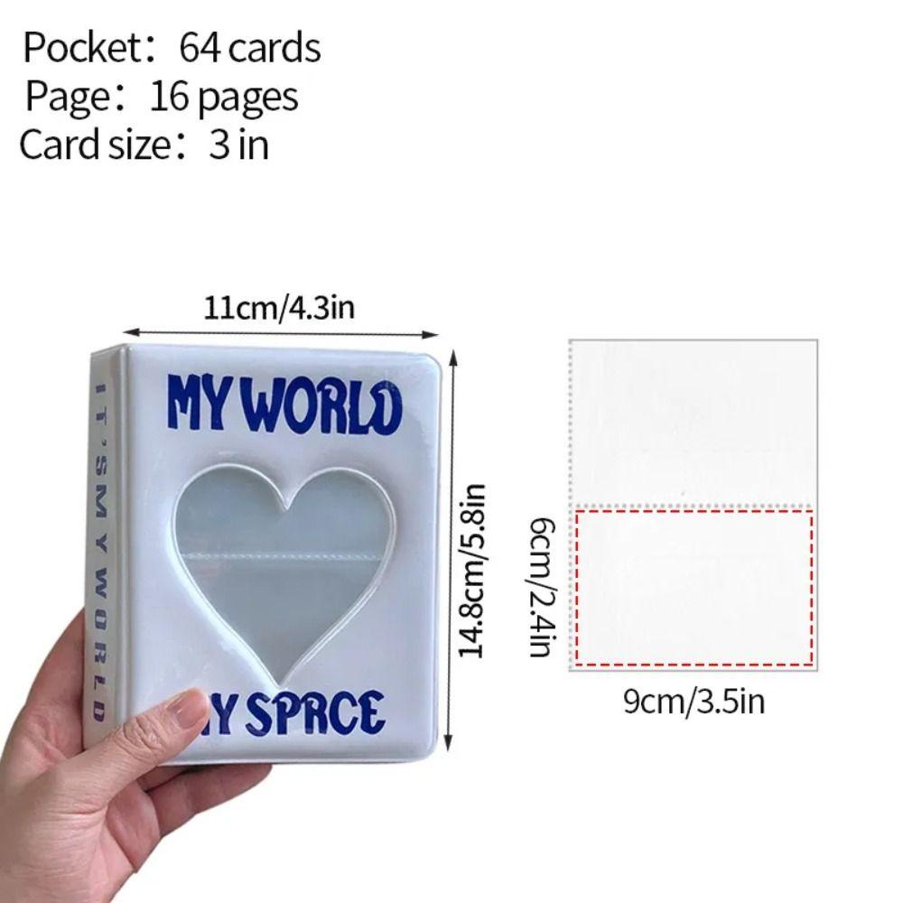 Album Ảnh ORDOBOX, 64 Túi Đựng Photocard Rỗng, Mini Trái Tim Tình Yêu PVC Giá Đỡ Ảnh Nam