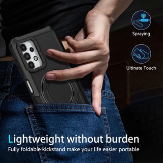 Dành Cho Samsung A53 A73 A52 A52s A72 Ốp điện thoại Có Giá Đỡ Vòng PC Cứng Mặt Sau Mềm TPU Edge Quân Sự Cấp Chống Rơi Chống Sốc Mỏng Bao