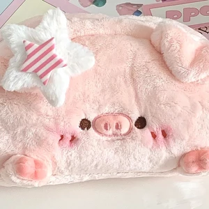 Túi Đựng Bút Cỡ Lớn Hình Chú Heo Hồng Nhồi Bông Dễ Thương Cho Nữ