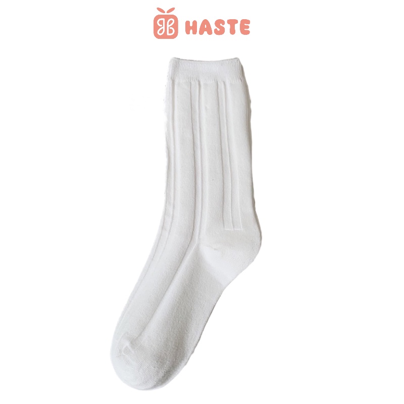 [Có sẵn] Vớ Tất Nam Nữ Màu Trơn Cổ Cao Thoáng Mát Mềm Mịn Kiểu Dáng Đơn Giản Basic Phong Cách Nhật Bản