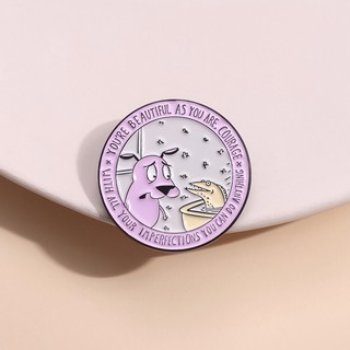 Sáng Tạo Dũng Cảm Chó Nấc Men Pin Màu Hồng Mắt To Men Trâm Lưu Niệm Huy Hiệu Kim Loại Phụ Kiện Quà Tặng Cho Bạn Bè