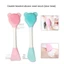 FAVORITEGOODS Silicone Applicator, Tay Cầm Dài Gấu Mặt Bàn Chải, Dễ Thương Hai Đầu Đa Năng Da Mặt Làm Sạch Dụng Cụ Trang Điểm Nữ