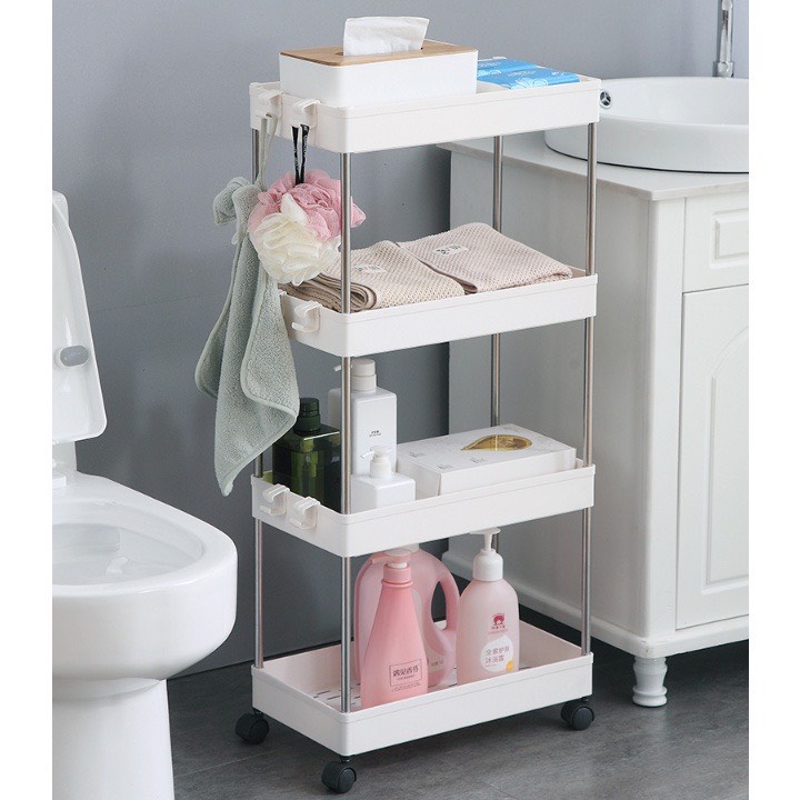 Kệ để đựng đồ đa năng (loại 1 ) Kệ  gấu để bếp, decor  3 - 4 tầng có bánh xe AMIZIN
