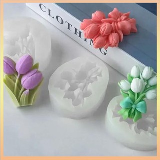 Khuôn Silicone Tạo Hình Làm Bánh Hình Hoa Tulip DIY