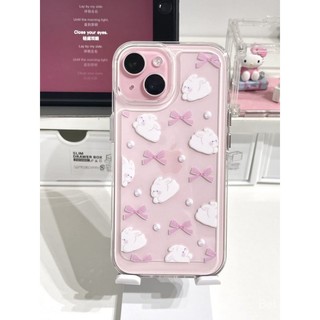 Ốp Điện Thoại Mềm Trong Suốt Chống Sốc In Hình Thỏ Cho iPhone 15PRO 11 / 12PRO xsmax 14 8p RVSM
