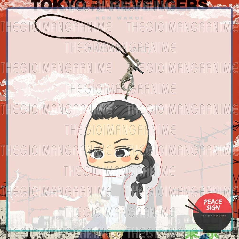 Móc dây treo điện thoại TOKYO REVENGERS ver ĐẦU CHIBI Kịch trường của Takemichi chibi mica acrylic móc khóa anime