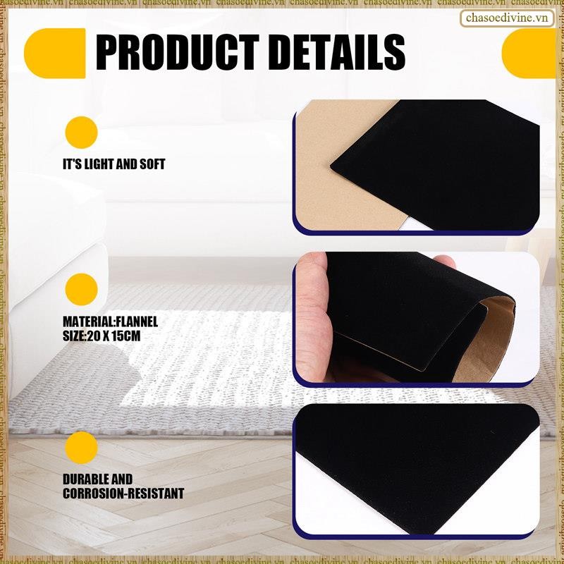 [K O G X] 10 Chiếc Vải Nỉ Tự Dính, Lót Ngăn Kéo Nhung Mềm, Vải Nhung DIY Cho Nghệ Thuật & Thủ Công Hộp Trang Sức Nỉ Lót, Đen