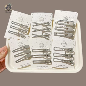 3 Kẹp Tóc Bạc Cho Nữ Thời Trang Ngọt Ngào Kim Loại Kẹp Tóc Mỏ Vịt Kẹp Bên Nổ Kẹp Tóc Bé Gái Phụ Kiện Tóc Mới