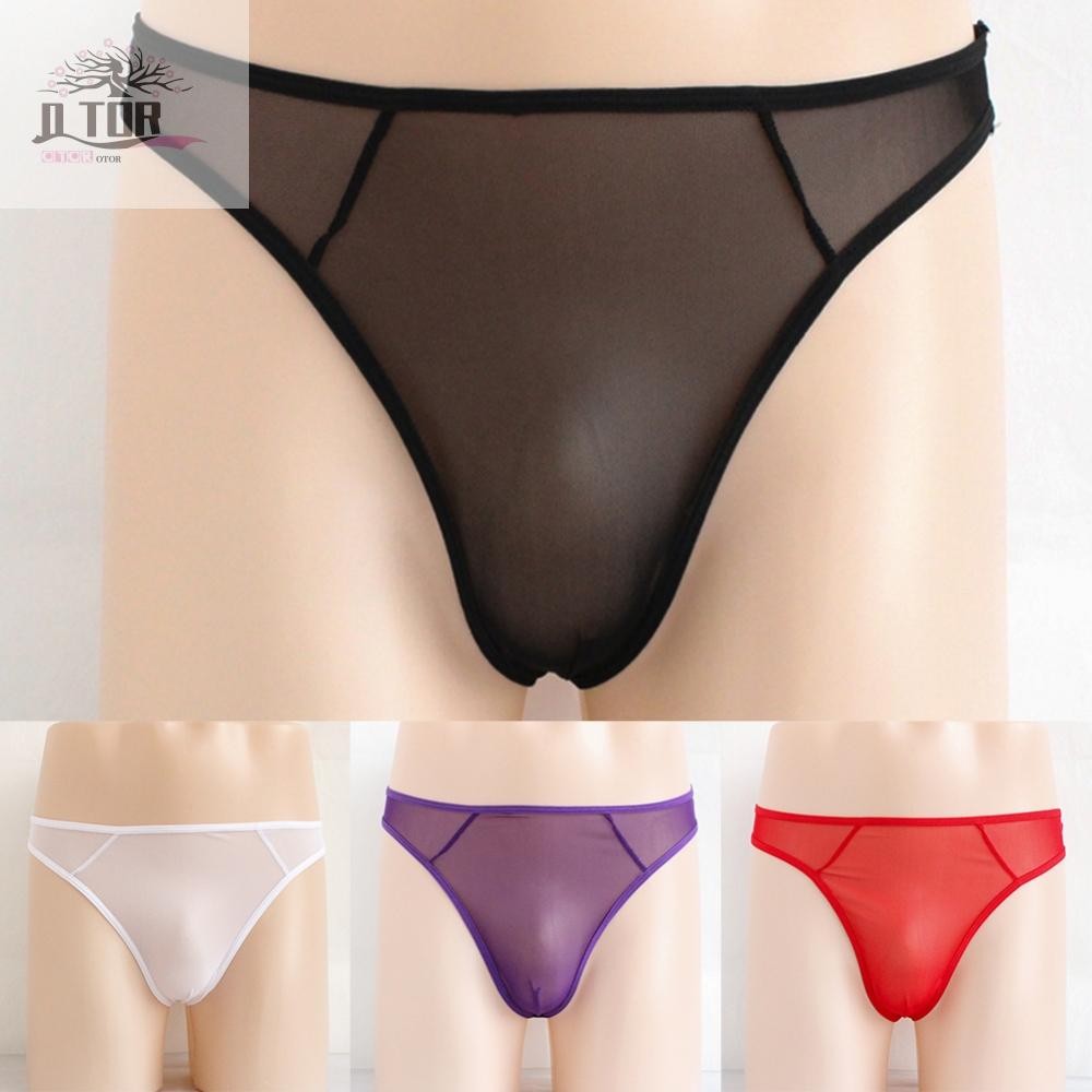 Quần lót nam Sheer Mesh Thong dành cho nam T Back Low Rise Briefs có thiết kế túi