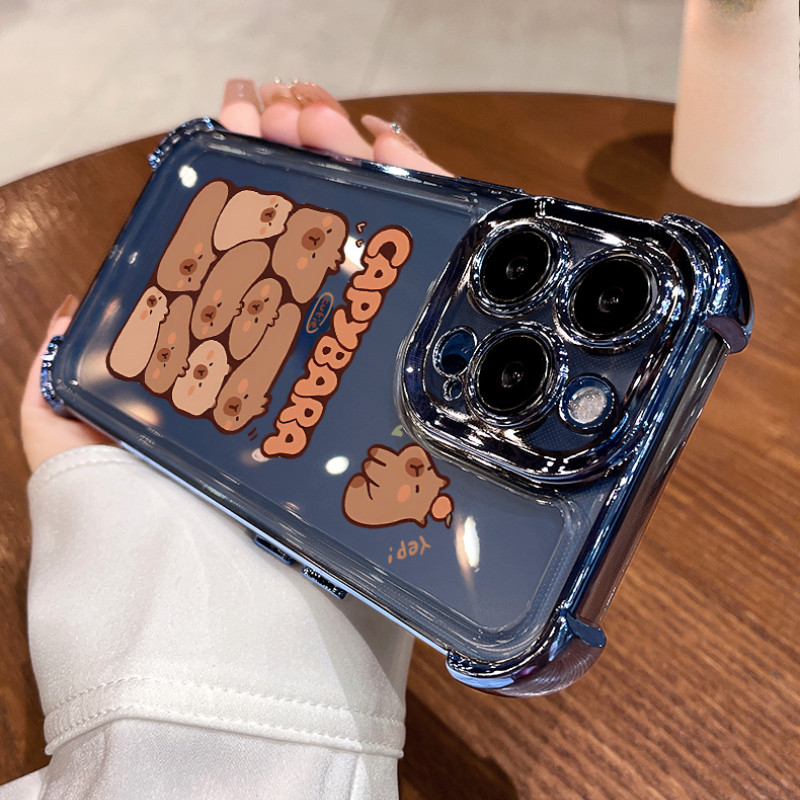 Vỏ Capybara Dễ Thương Cho Realme 16 Pro 16T C100 4G C100i C100x Note 80 GT8 Pro Neo 8 P4 Power P4x Vỏ Trong Suốt Hoạt Hình Vỏ Điện Thoại Bốn Góc