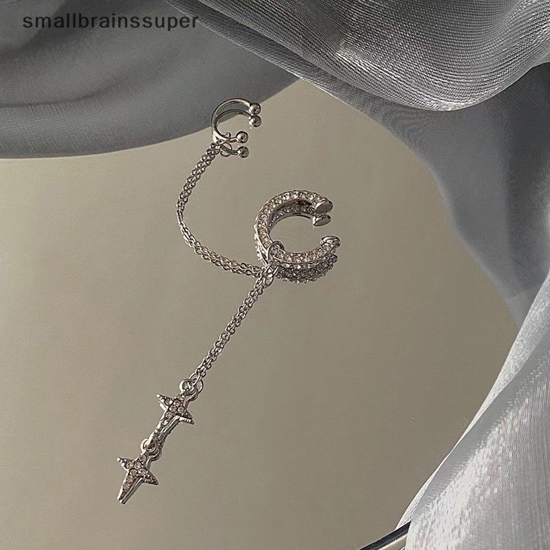 Smallbrainssuper Khuyên Kẹp Vành Tai Đính Đá Lấp Lánh Thời Trang Cho Nữ sbs