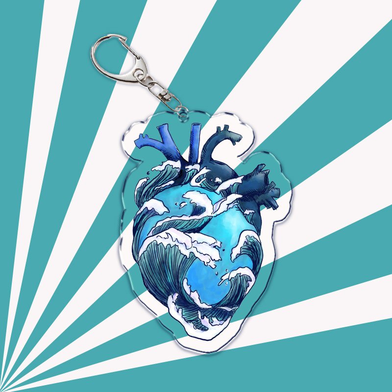 Móc khóa Heart of The Ocean Trái Tim Của Đại Dương Acrylic Móc Khóa Cho Túi Mặt Dây Chuyền Phụ Kiện hình Trái Tim