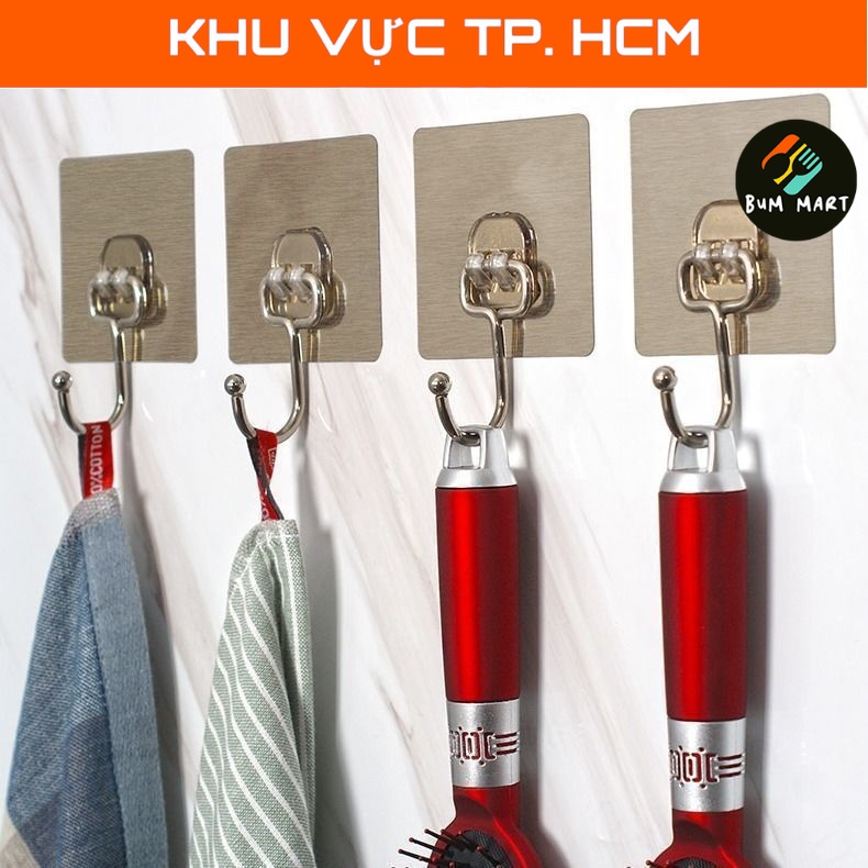 Combo 10 Móc Dán Tường Siêu Dính , Móc Dán Tường Chịu Lực Inox Treo Đồ Đa Năng