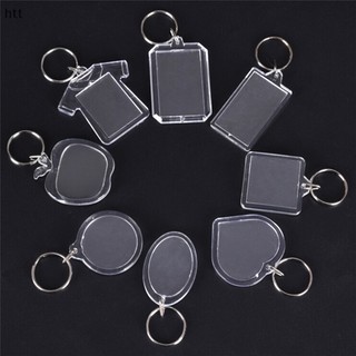 Mới 5 Cái Trong Suốt Trống Chèn Khung Ảnh Móc Khóa DIY Quà Tặng Đang Bán