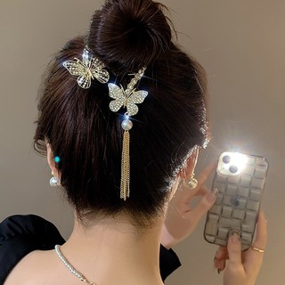 Mới Kẹp Tóc Hình Bướm Đính Ngọc Trai Đơn Giản Xinh Xắn