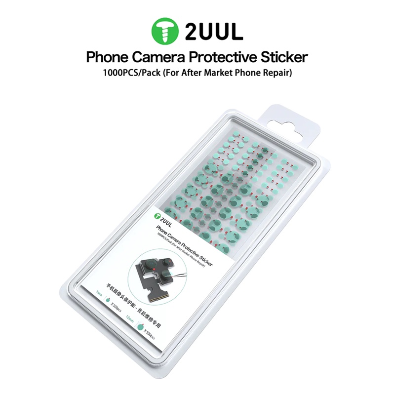 1000 Cái / bộ 2UUL DA30 Cho iPhone 6-14pm Miếng Dán Bảo Vệ Camera Chất Lượng Cao 7mm 12mm Face ID Dot Matrix Miếng Dán Chống Bụi